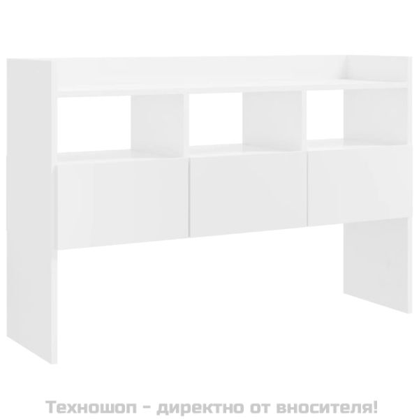Бюфет, бял гланц, 105x30x70 см, инженерно дърво