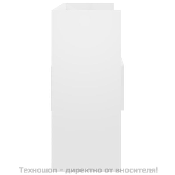 Бюфет, бял гланц, 105x30x70 см, инженерно дърво