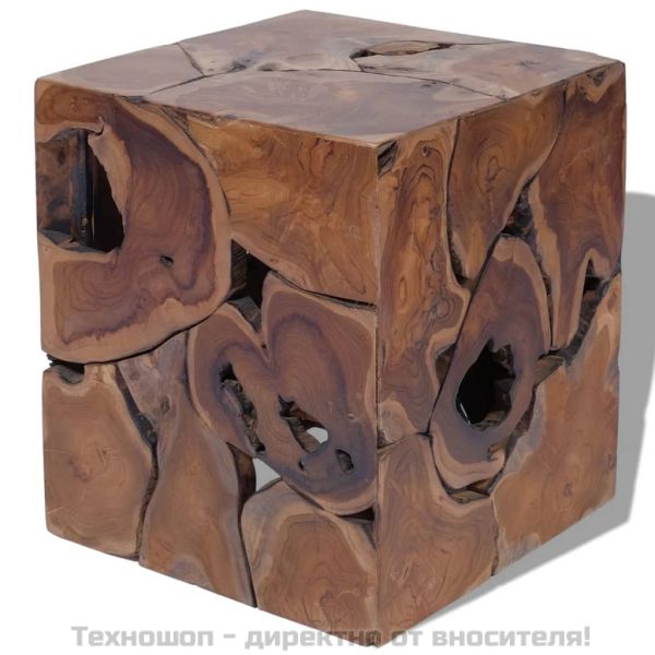 Табуретка, кафява, 40x40x45 см, тиково дърво масив