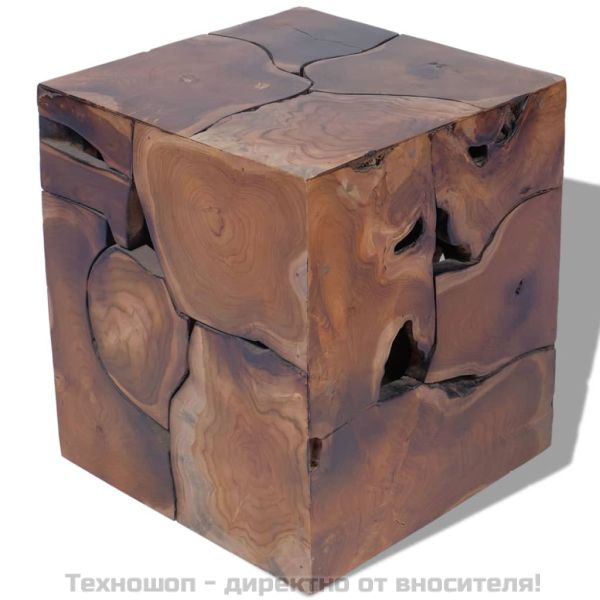 Табуретка, кафява, 40x40x45 см, тиково дърво масив