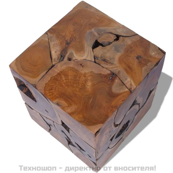 Табуретка, кафява, 40x40x45 см, тиково дърво масив
