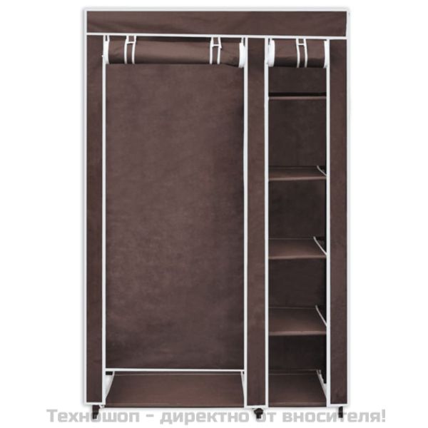 Сгъваем гардероб от текстил, кафяв