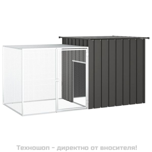 Клетка за зайци, антрацит, 200x91x100 см, поцинкована стомана