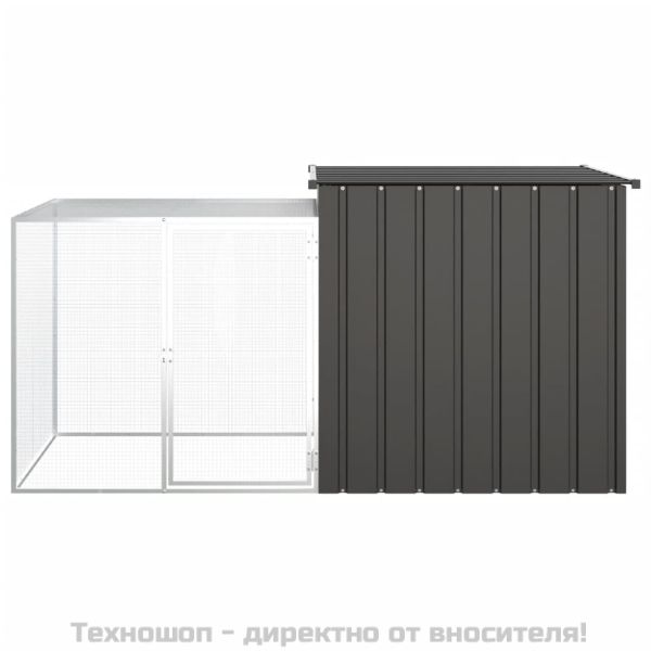 Клетка за зайци, антрацит, 200x91x100 см, поцинкована стомана