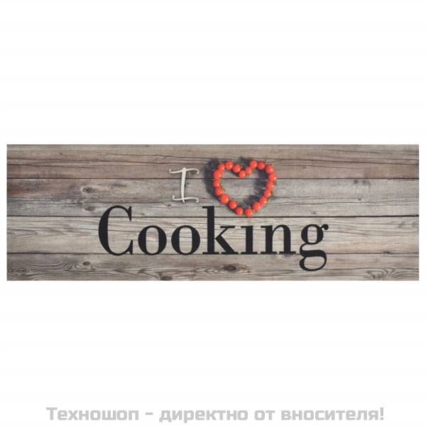 Кухненско килимче, миещо, Cooking, сиво, 60x180 см, кадифе