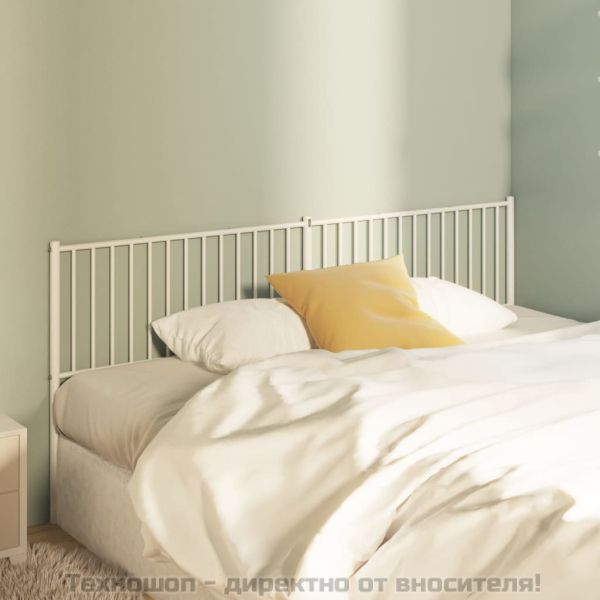 Метална резервна табла за легло, бяла, 200 см