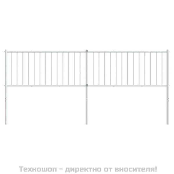 Метална резервна табла за легло, бяла, 200 см