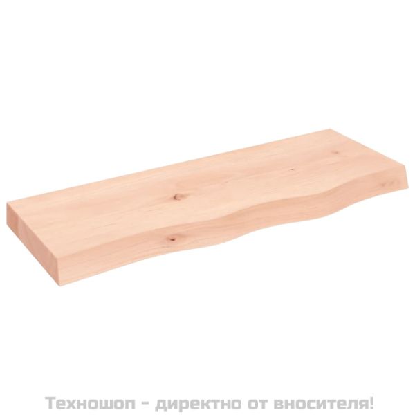 Стенен рафт, 80x30x(2-6) см, необработен масивен дъб