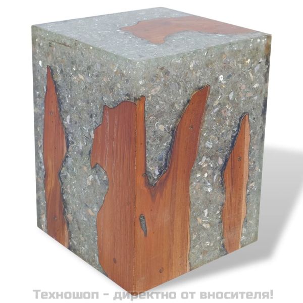 Табуретка, тиково дърво масив и смола