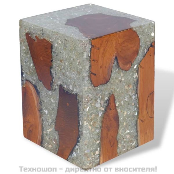 Табуретка, тиково дърво масив и смола