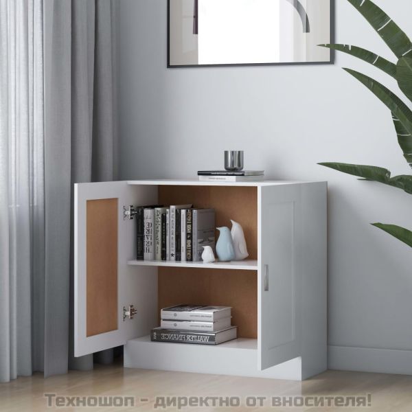 Библиотека, бяла, 82,5x30,5x80 см, инженерно дърво