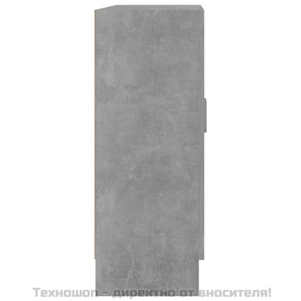 Шкаф за книги, бетонно сив, 82,5x30,5x80 см, инженерно дърво