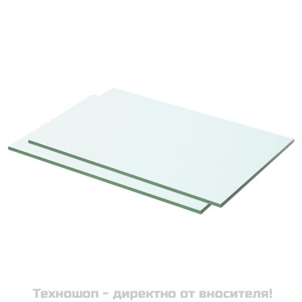 Рафтове, 2 бр, панели прозрачно стъкло, 50x25 см
