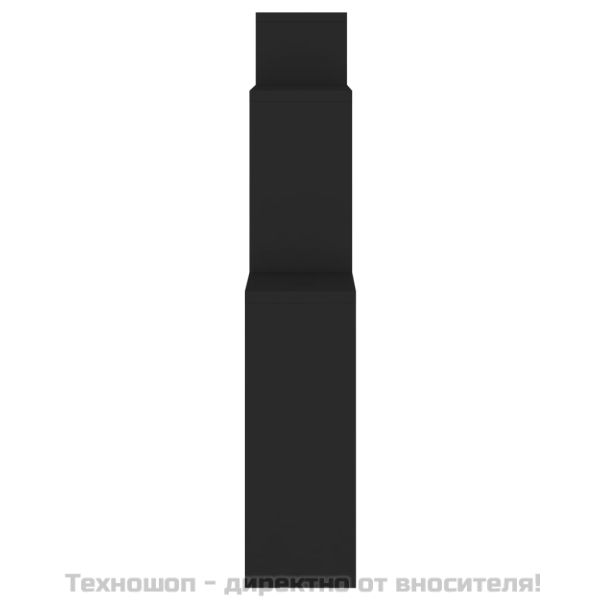 Стенен кубичен рафт, черен, 80x15x78,5 см, инженерно дърво