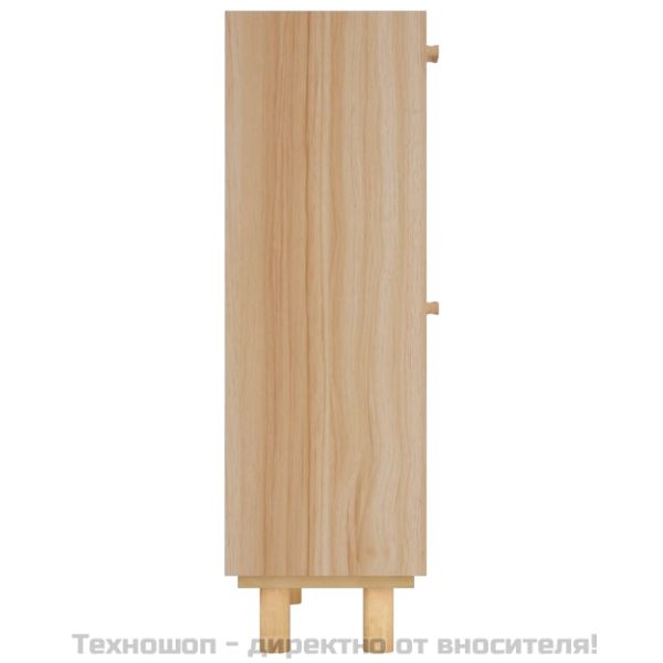 Шкаф за обувки кафяв 52x25x80 см инженерно дърво и ратан