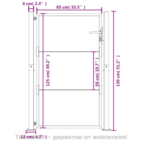 Градинска порта 100x125 см, кортенова стомана
