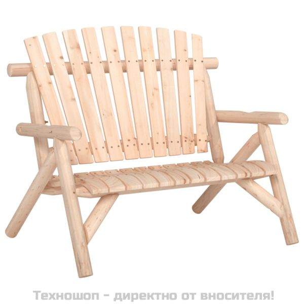 Градински лаундж комплект от 3 части, масивно дърво смърч