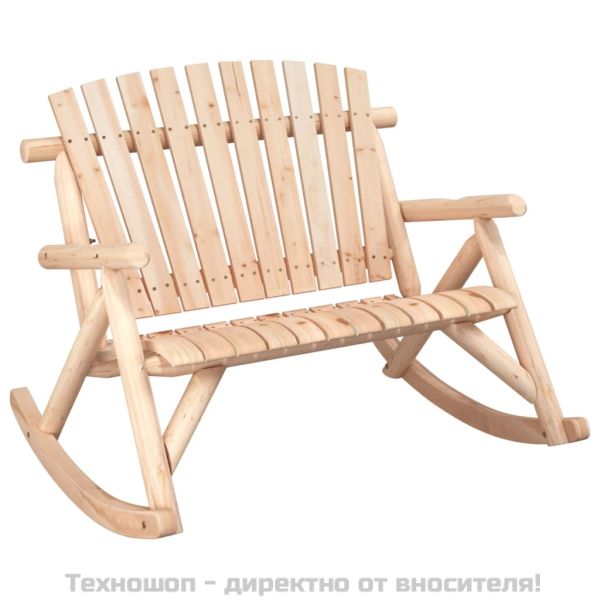 Градински лаундж комплект от 3 части, масивно дърво смърч