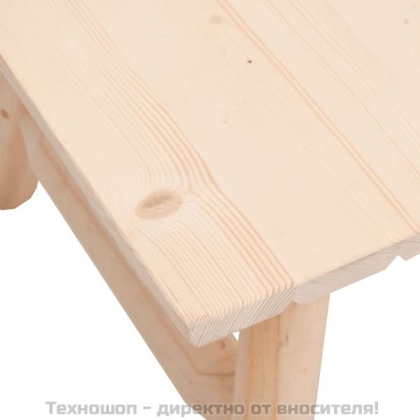 Градински лаундж комплект от 3 части, масивно дърво смърч