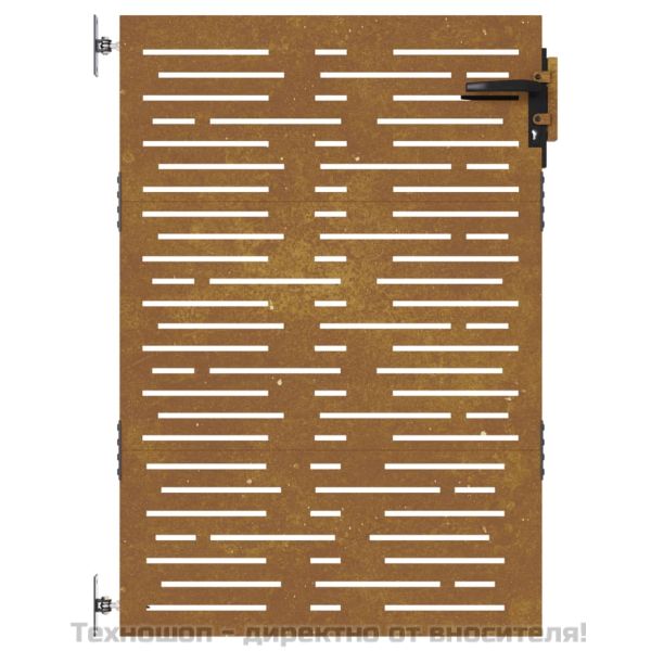 Градинска порта 85x125 см, кортенова стомана, квадратен дизайн