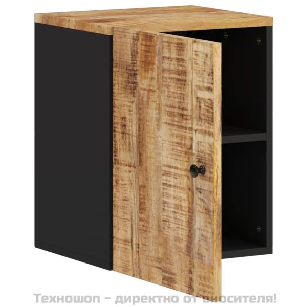 Стенен шкаф за баня 38x33x48 см масивно мангово дърво