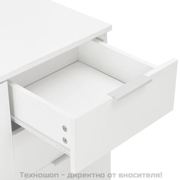 Бюфет, бяло със силен гланц, 107x35x80,5 см
