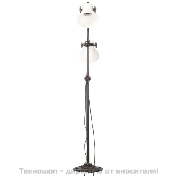 Подова лампа с 2 абажура, бяла, E27, чугун