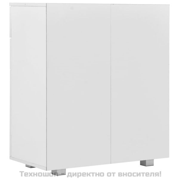 Бюфет, бяло със силен гланц, 71x35x80 см, инженерно дърво