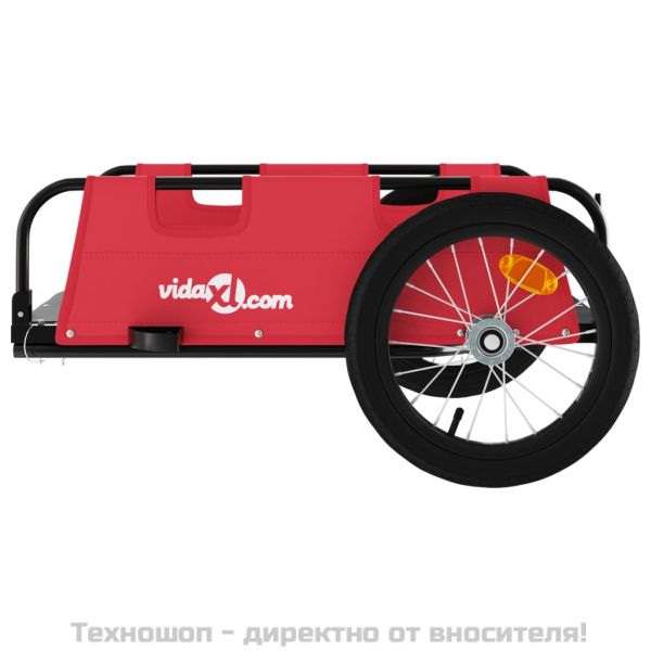 Ремарке за колело, червено, Оксфорд плат и желязо