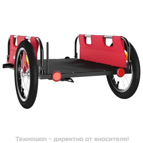 Ремарке за колело, червено, Оксфорд плат и желязо