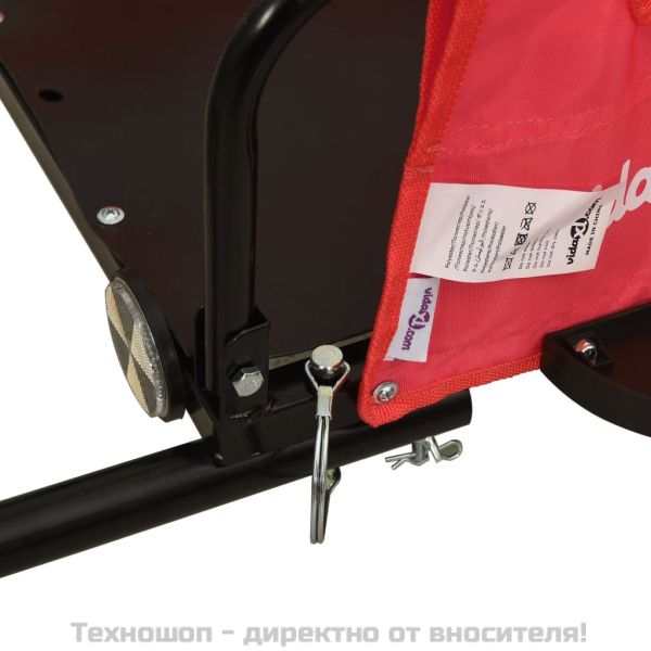 Ремарке за колело, червено, Оксфорд плат и желязо