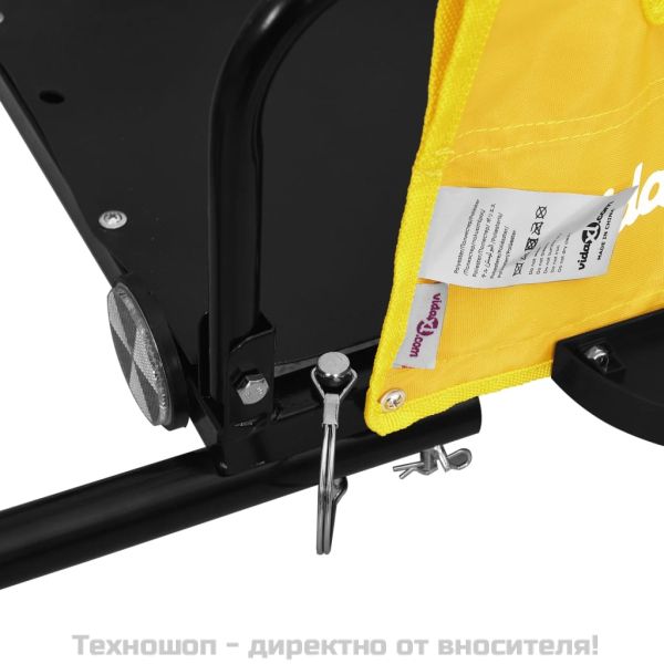 Ремарке за колело, жълто, Оксфорд плат и желязо