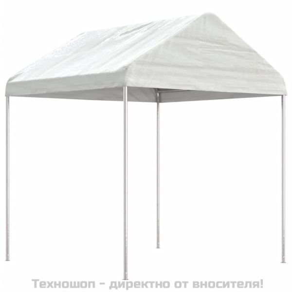 Навес с покрив бял 11,15x2,28x2,69 м полиетилен