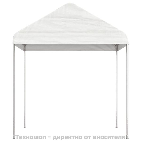 Навес с покрив бял 11,15x2,28x2,69 м полиетилен