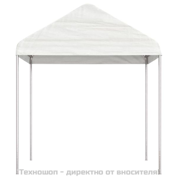 Навес с покрив бял 4,46x2,28x2,69 м полиетилен