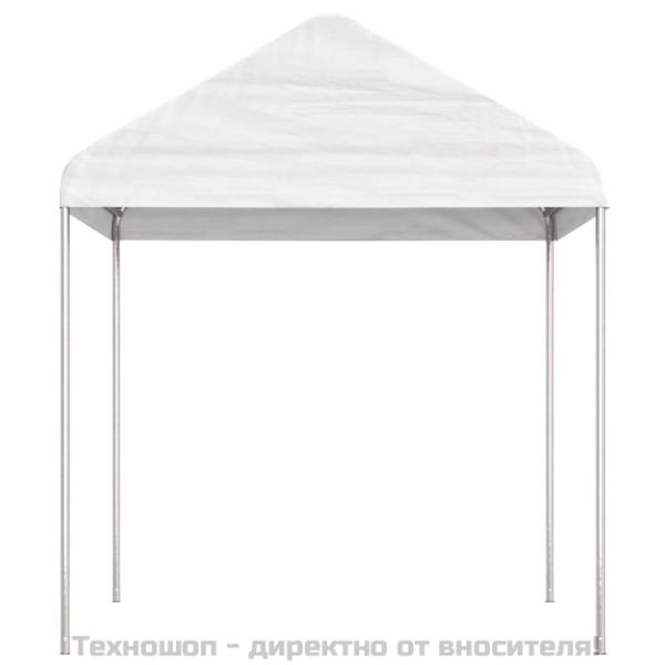 Навес с покрив бял 6,69x2,28x2,69 м полиетилен