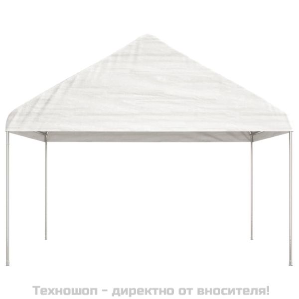 Навес с покрив бял 17,84x4,08x3,22 м полиетилен