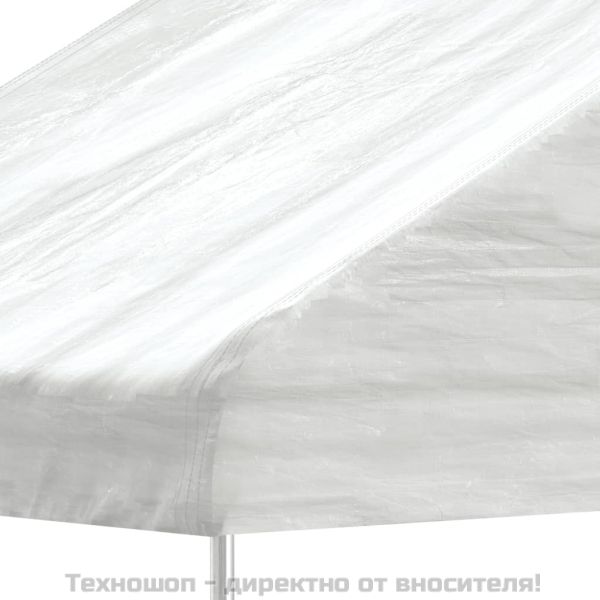 Навес с покрив бял 13,38x4,08x3,22 м полиетилен