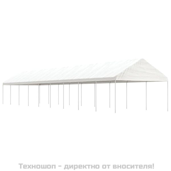 Навес с покрив бял 20,07x4,08x3,22 м полиетилен