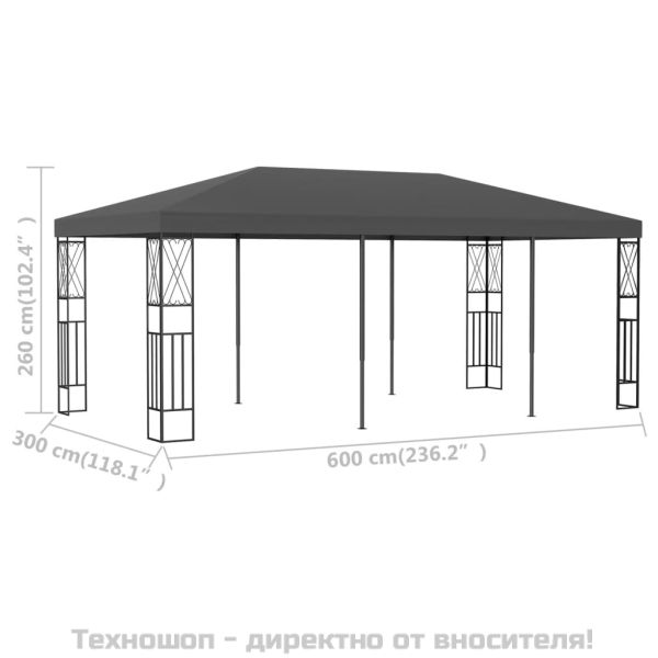 Шатра, 3х6 м, антрацит, текстил