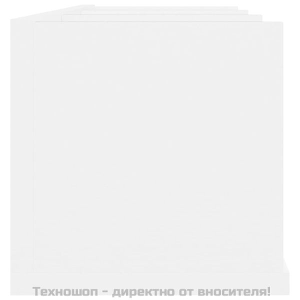 CD стенен рафт, бял, 75x18x18 см, инженерно дърво