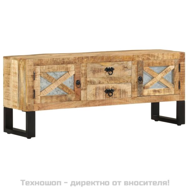 ТВ шкаф, 110x30x45 см, грубо мангово дърво