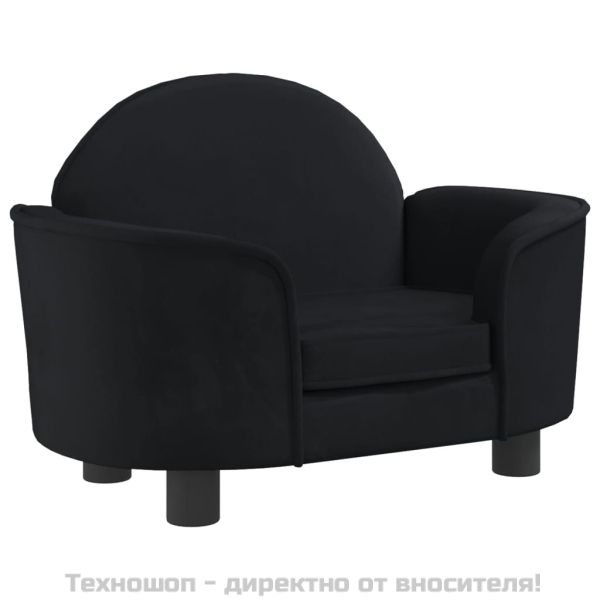 Кучешко легло черно 66x40x45 см кадифе