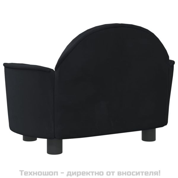 Кучешко легло черно 66x40x45 см кадифе