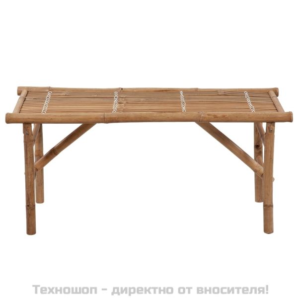 Сгъваема градинска пейка с възглавница, 118 см, бамбук