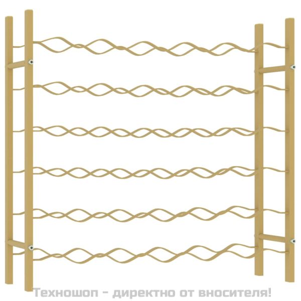 Стойка за вино за 36 бутилки, златиста, метална