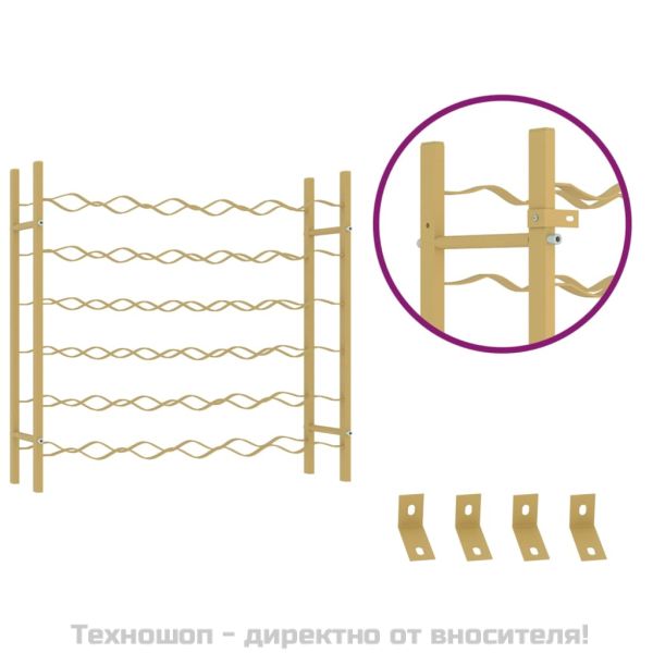 Стойка за вино за 36 бутилки, златиста, метална