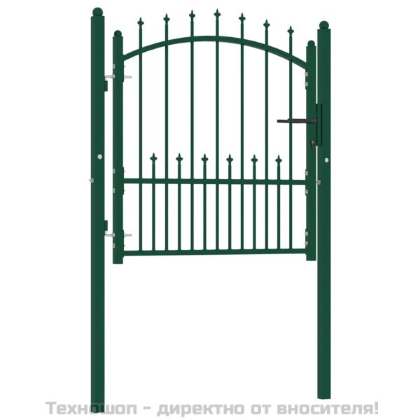 Оградна порта Emmen с шипове, стомана, 104x97 см, зелена