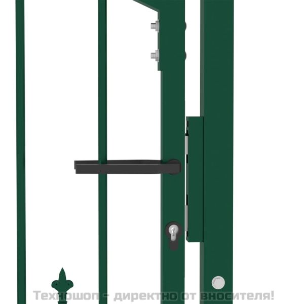 Оградна порта Emmen с шипове, стомана, 104x97 см, зелена