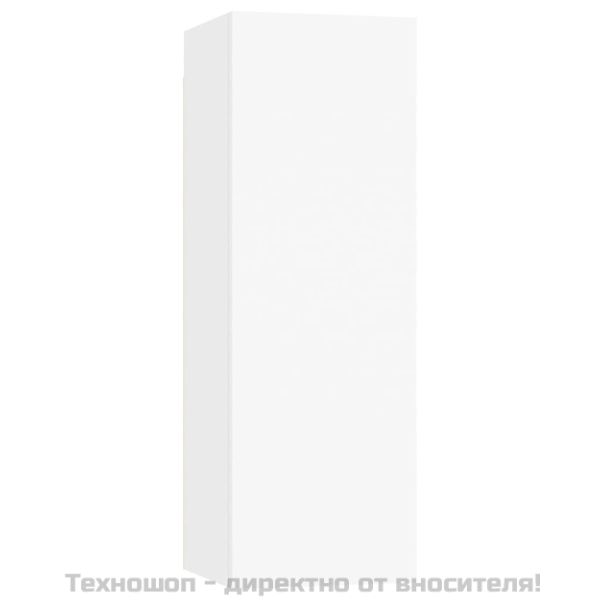 Комплект ТВ шкафове от 4 части, бял, инженерно дърво